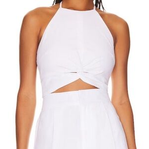 NWT Crop halter top in white from Revolve brand is Minkpink